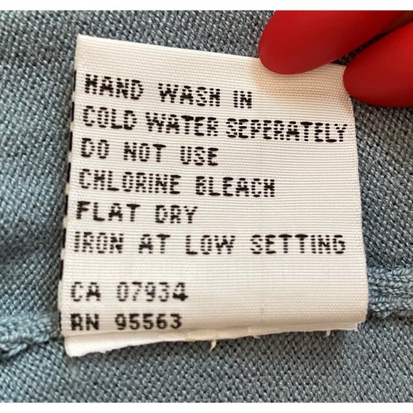 Simon Chang V-Neck Knit Sweater 3/4 Ruching Sleeve Blue Size Small - Picture 8 of 8